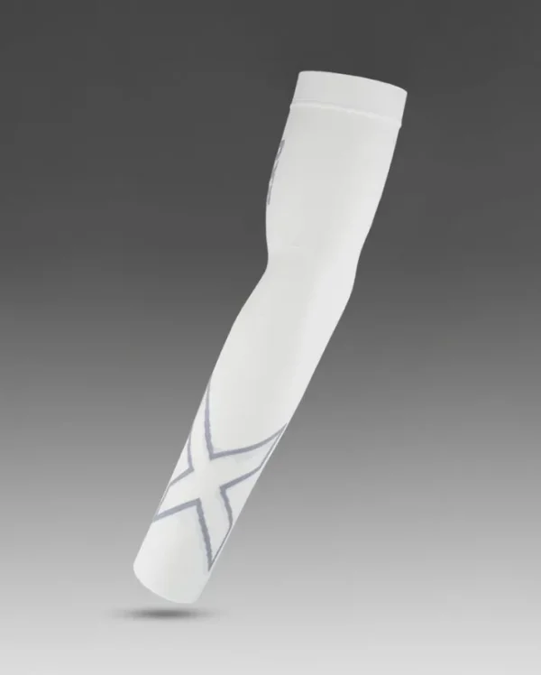 Outlet 2XU Flex Compression Arm Sleeve (Single) White/Grey