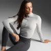 Outlet 2XU Flex Crop 1/2 Zip Long Sleeve Harbor Mist/Harbor Mist