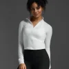 Fashion 2XU Flex Crop 1/2 Zip Long Sleeve White/White