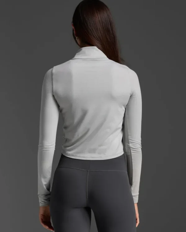 Outlet 2XU Flex Crop 1/2 Zip Long Sleeve Harbor Mist/Harbor Mist