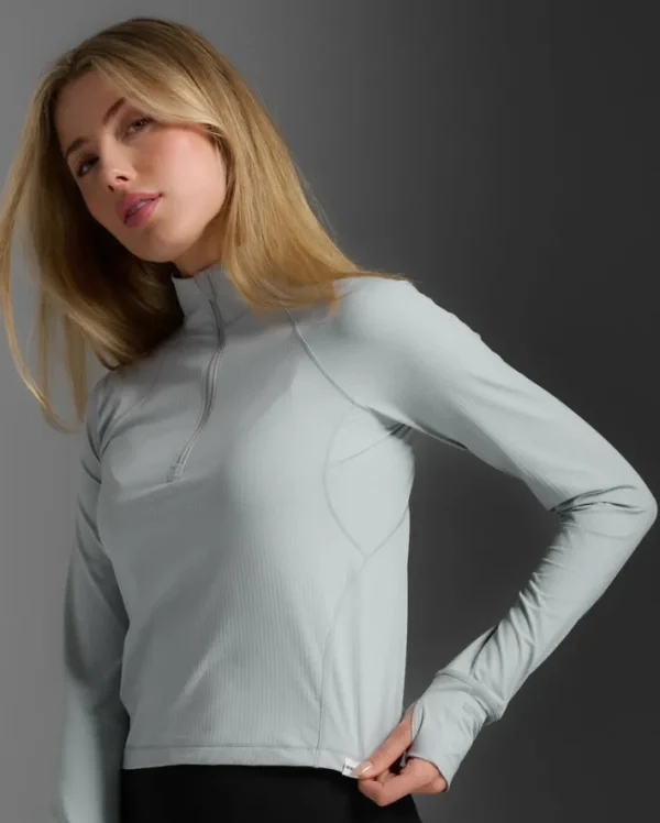 Sale 2XU Flex Waffle 1/2 Zip Long Sleeve Harbor Mist/Harbor Mist