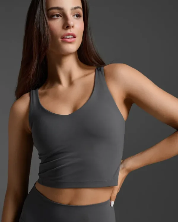 Online 2XU Fluid Longline Bra Sable/Sable