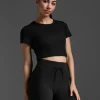 Best 2XU Fluid Ribbed Crop Tee Black/White