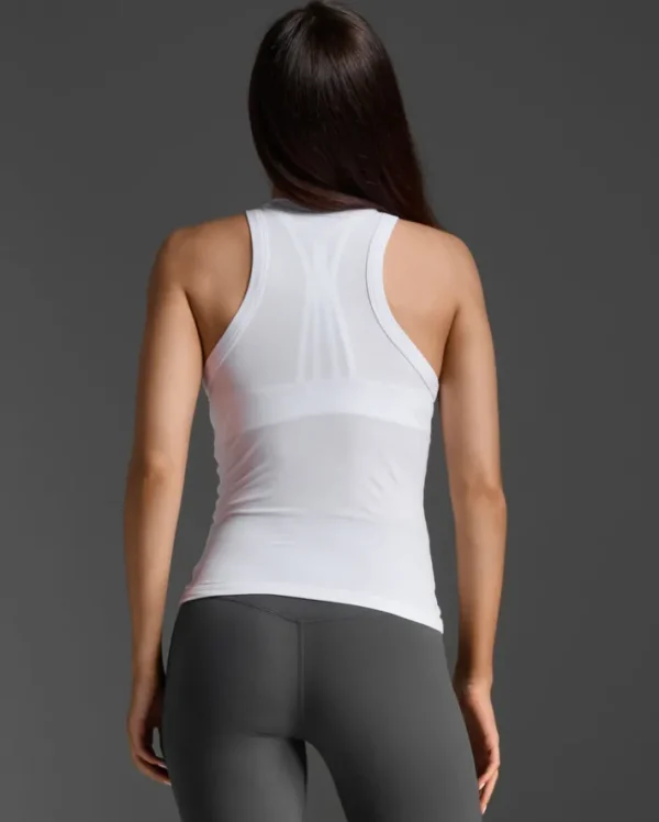 New 2XU Fluid Ribbed Tank White/White