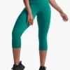 Best 2XU Form Soft Touch Hi-Rise Compression 3/4 Tights Forest Green/Forest Green