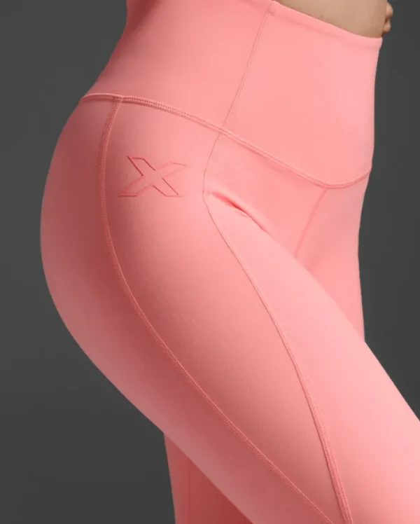 New 2XU Form Soft Touch Hi-Rise Compression Tights Pink Glow/Pink Glow