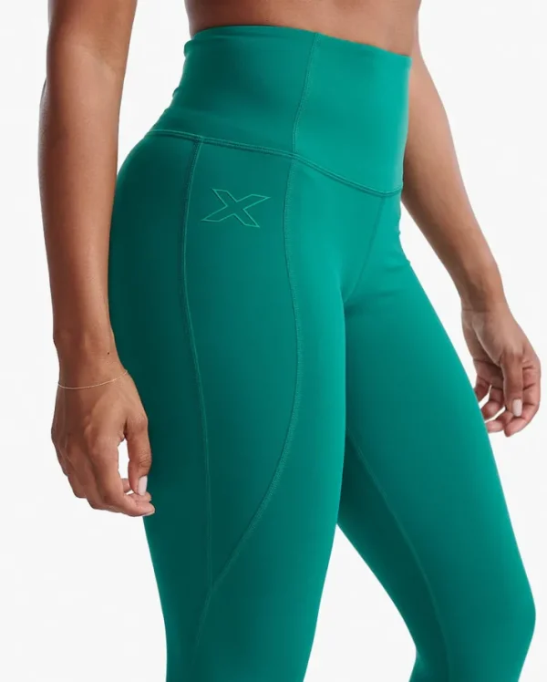 Hot 2XU Form Soft Touch Hi-Rise Compression 7/8 Tights Forest Green/Forest Green