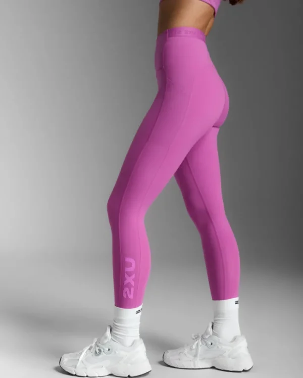 New 2XU Form Stash Hi-Rise Compression Tights with Pockets Hyper Violet/Hyper Violet