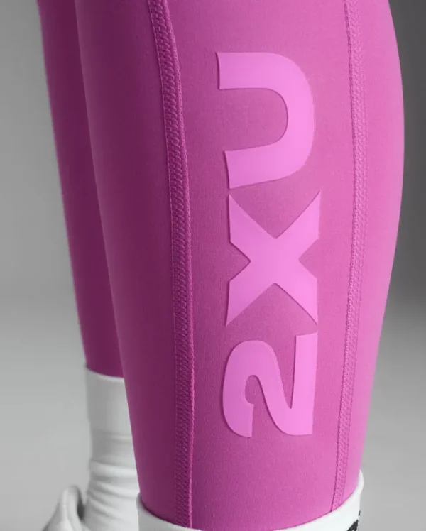 New 2XU Form Stash Hi-Rise Compression Tights with Pockets Hyper Violet/Hyper Violet