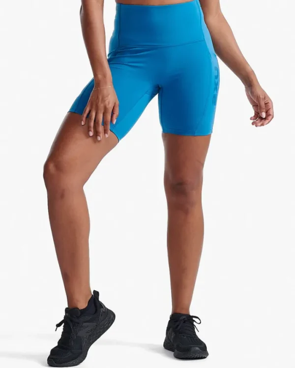 Hot 2XU Form Stash Hi-Rise 6" Bike Short with Pockets Seaport/Seaport