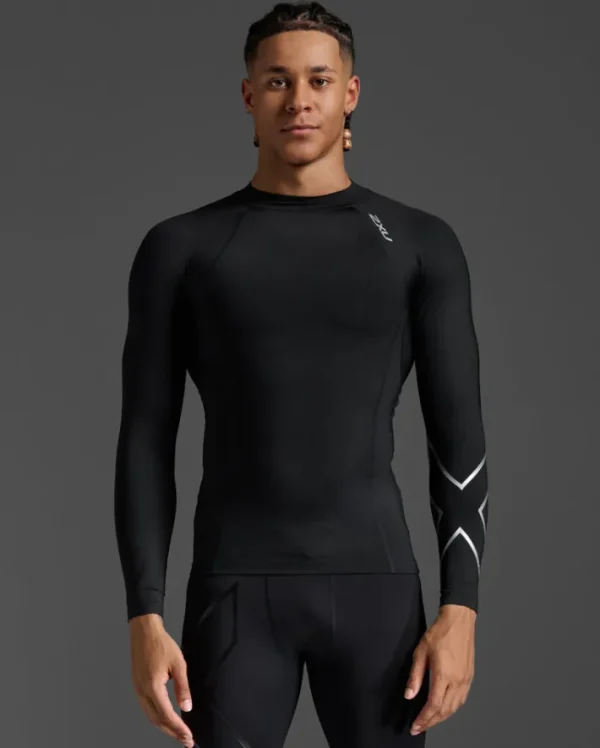 Sale 2XU Ignition Compression Long Sleeve Black/Silver