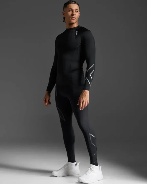 Sale 2XU Ignition Compression Long Sleeve Black/Silver