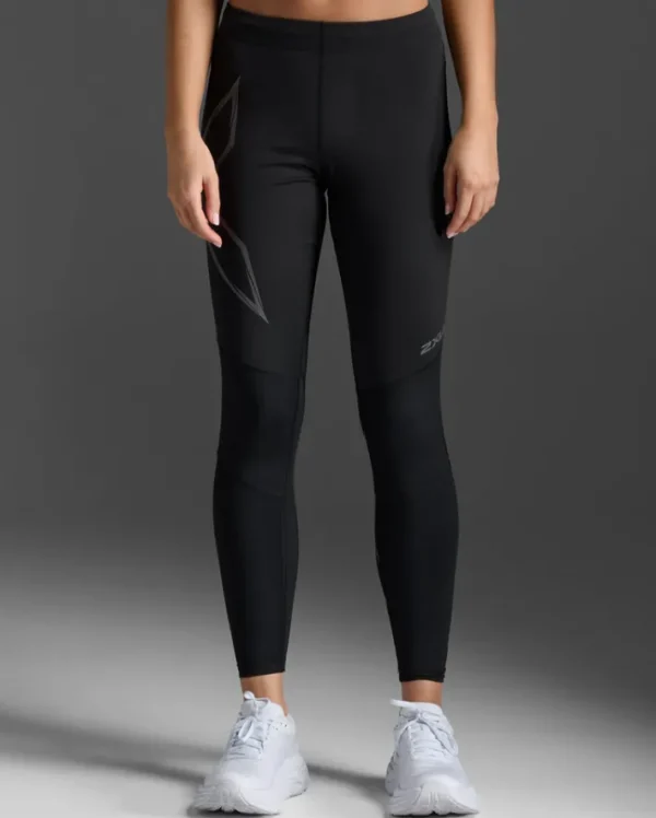 New 2XU Ignition Shield Compression Tights Black/Black Reflective