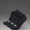 Outlet 2XU Invisible Socks 3 Pack Black/White