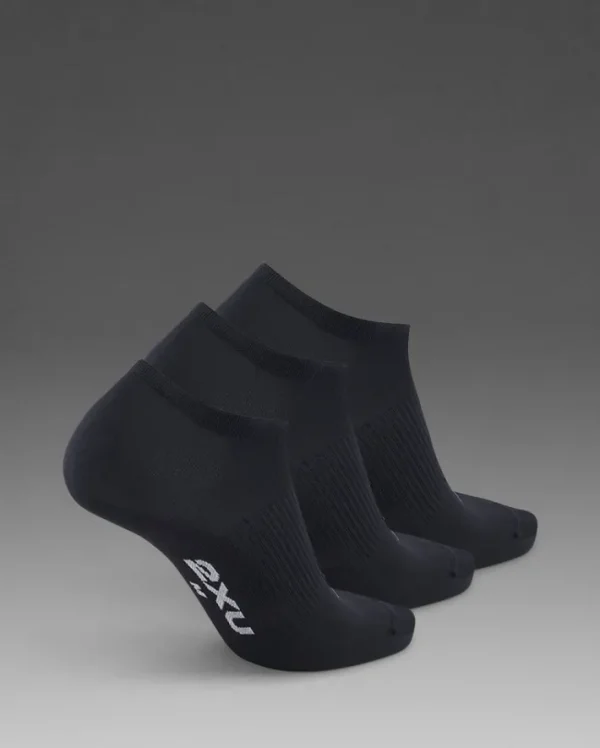 Outlet 2XU Invisible Socks 3 Pack Black/White