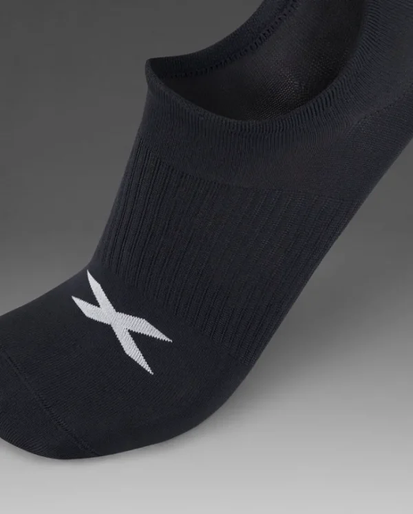 Outlet 2XU Invisible Socks 3 Pack Black/White