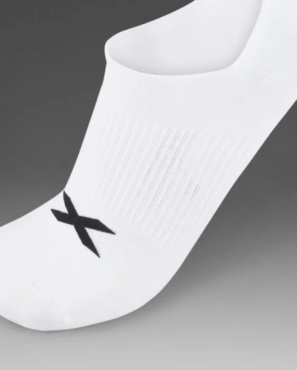 Best 2XU Invisible Socks 3 Pack White/Black