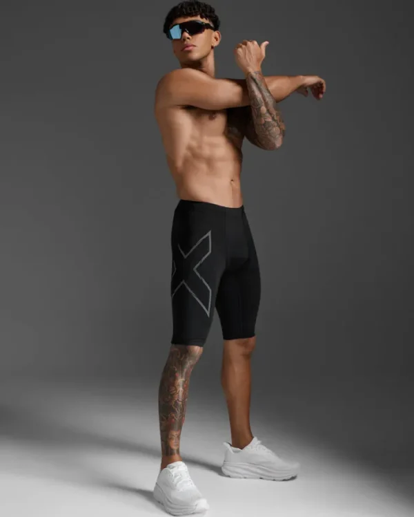 Online 2XU Light Speed Compression Shorts Black/ Black Reflective