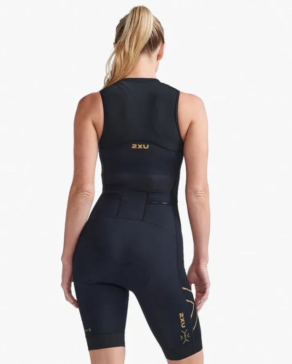 Hot 2XU Light Speed Front Zip Trisuit Black/Gold