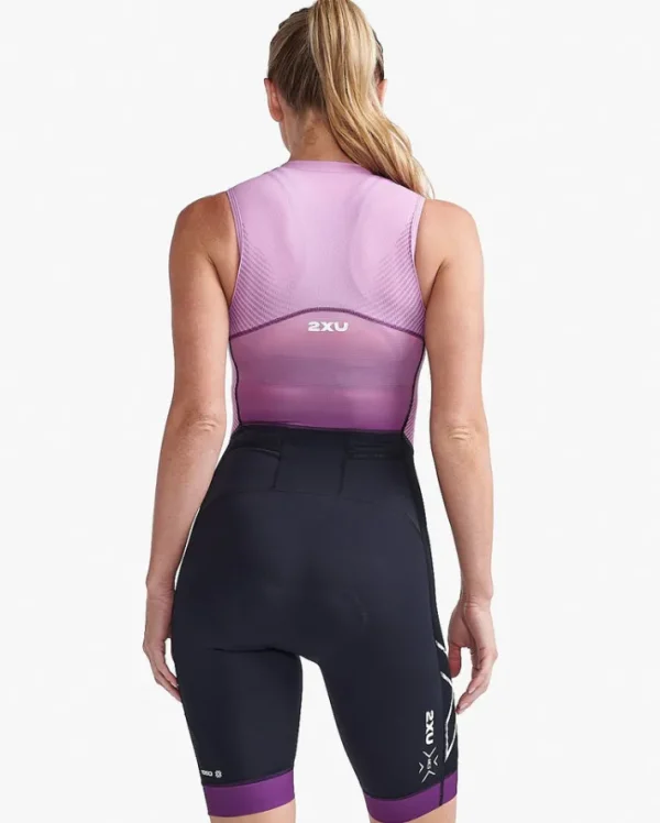 Best 2XU Light Speed Front Zip Trisuit Wood Violet/Pastel Pink