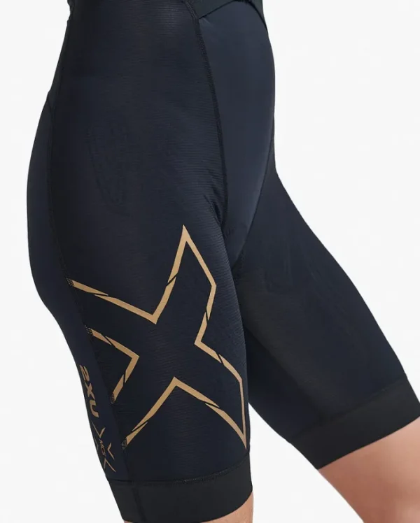 Hot 2XU Light Speed Front Zip Trisuit Black/Gold