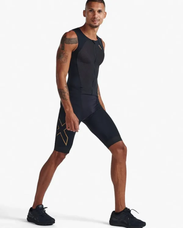 Discount 2XU Light Speed Front Zip Trisuit Black/Gold