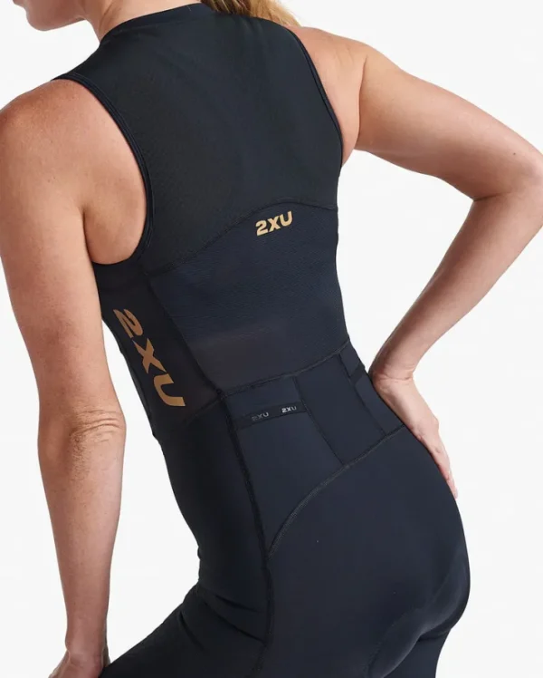 Hot 2XU Light Speed Front Zip Trisuit Black/Gold