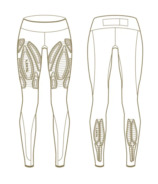 Hot 2XU Light Speed Mid-Rise Compression Tights Black/Gold Reflective