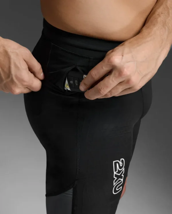 Sale 2XU Light Speed React Compression Shorts Black/White Reflective