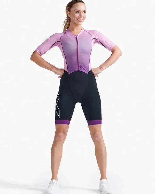 Best 2XU Light Speed Sleeved Trisuit Wood Violet/Pastel Pink