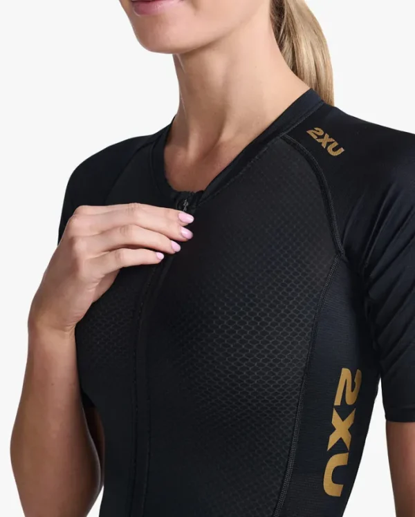 Best 2XU Light Speed Sleeved Trisuit Black/Gold