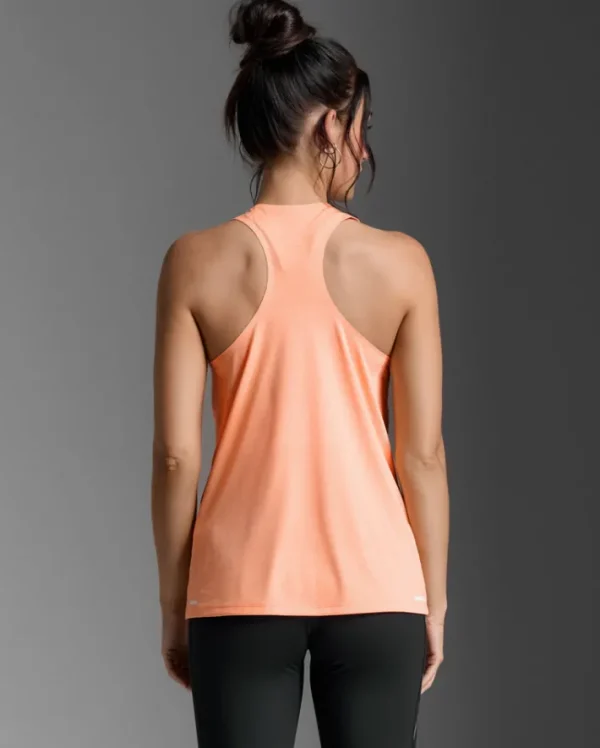 Online 2XU Light Speed Tech Singlet Digital Peach/White Reflective