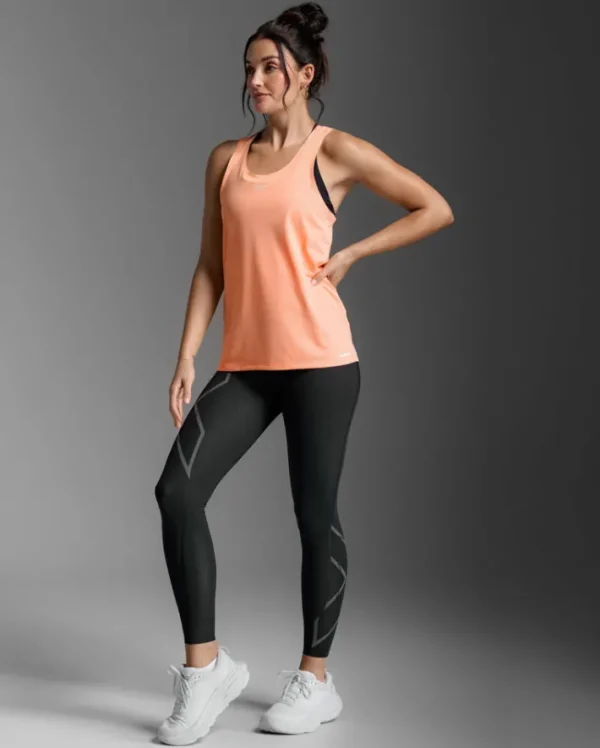 Online 2XU Light Speed Tech Singlet Digital Peach/White Reflective