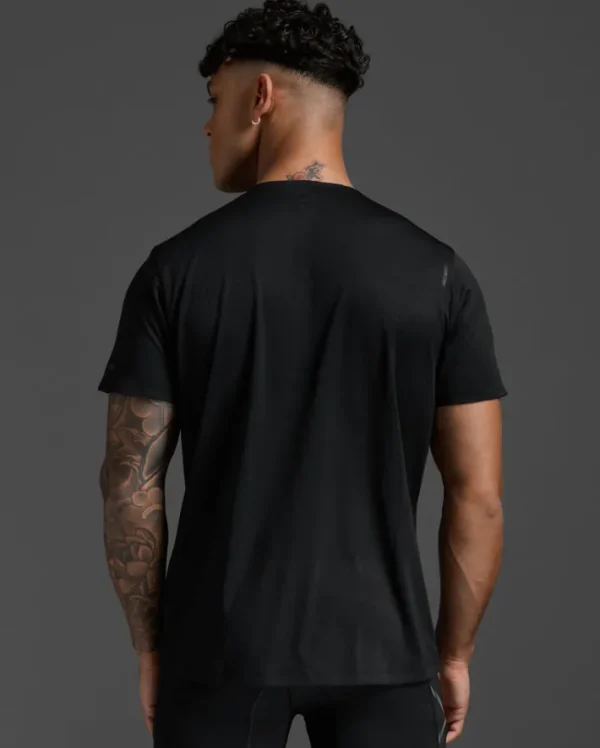 Online 2XU Light Speed Tech Tee Black/Black Reflective