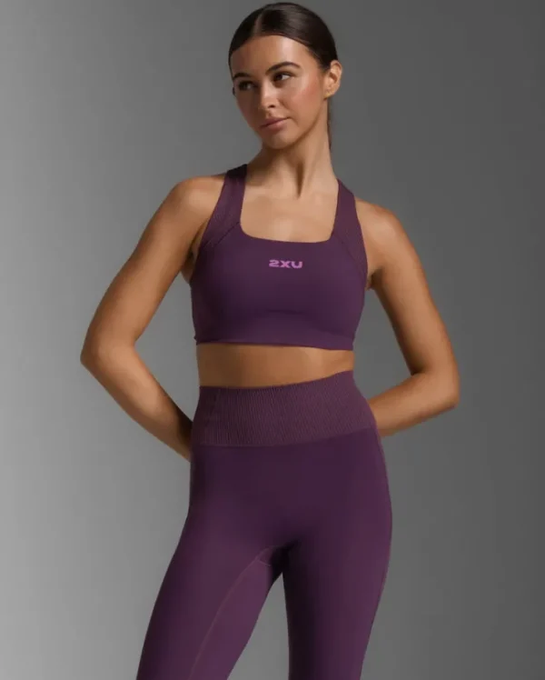 New 2XU Ribbed Longline Low Impact Bra