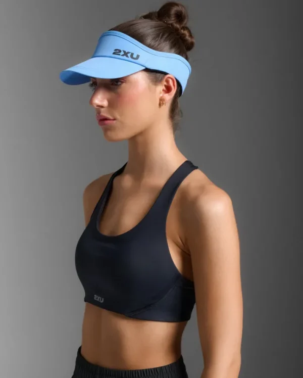 Sale 2XU Run Visor Azure Blue/Black