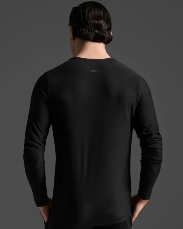 New 2XU Signature Long Sleeve Tee Black/Black