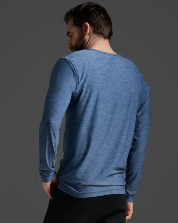 Online 2XU Signature Long Sleeve Tee Indigo/Indigo