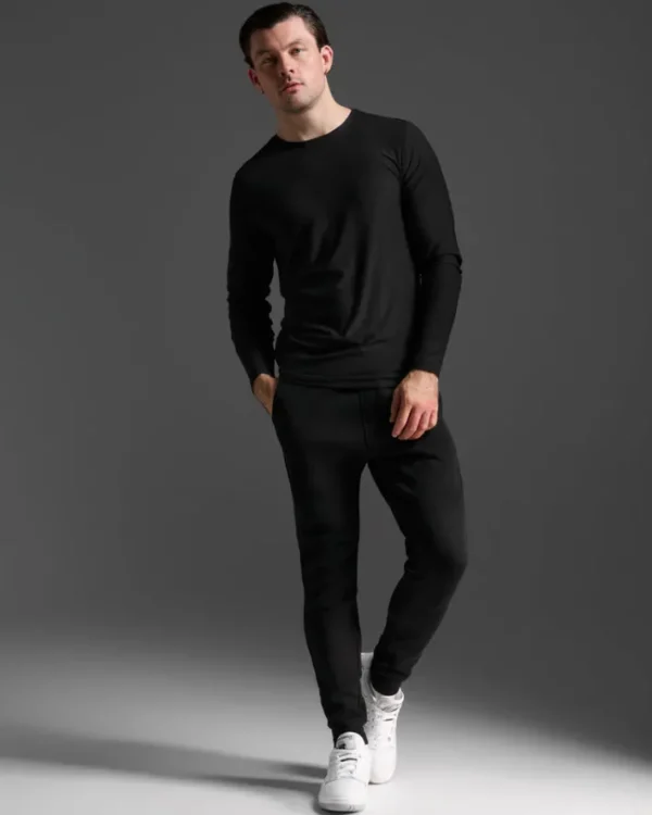 New 2XU Signature Long Sleeve Tee Black/Black