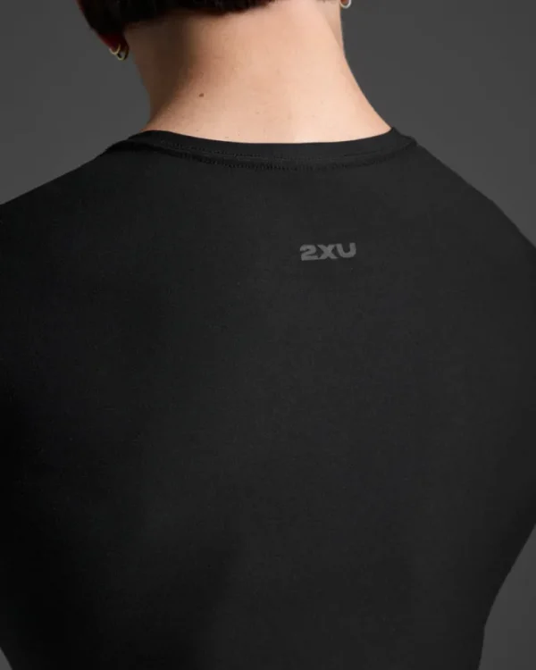 New 2XU Signature Long Sleeve Tee Black/Black