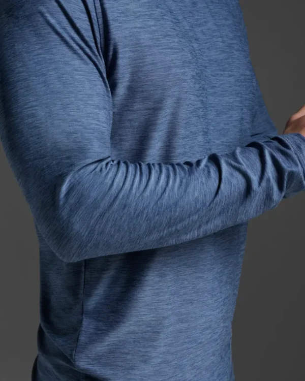 Online 2XU Signature Long Sleeve Tee Indigo/Indigo