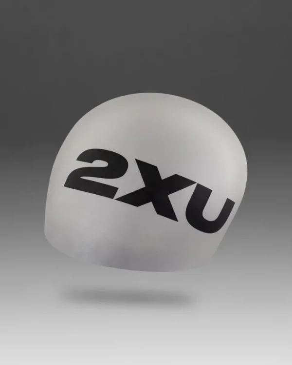 Fashion 2XU Silicone Swim Cap Silver/Silver