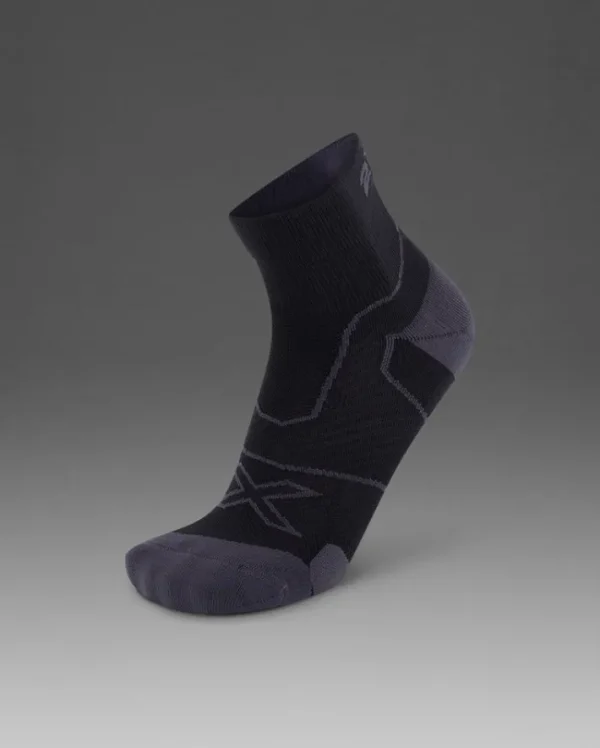 Online 2XU Vectr Cushion 1/4 Crew Compression Socks Black/Titanium