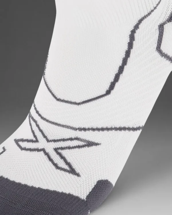 Best 2XU Vectr Cushion 1/4 Crew Compression Socks White/Grey