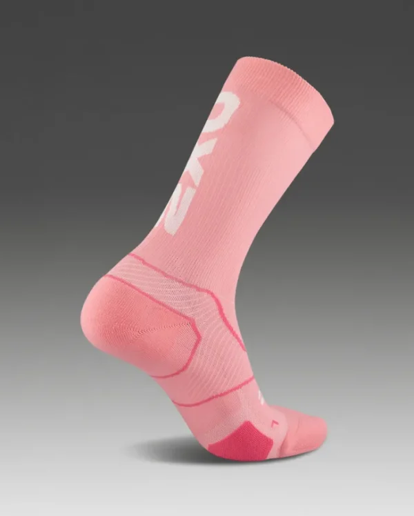 Sale 2XU Vectr Cushion Crew Socks Pink Glow/White