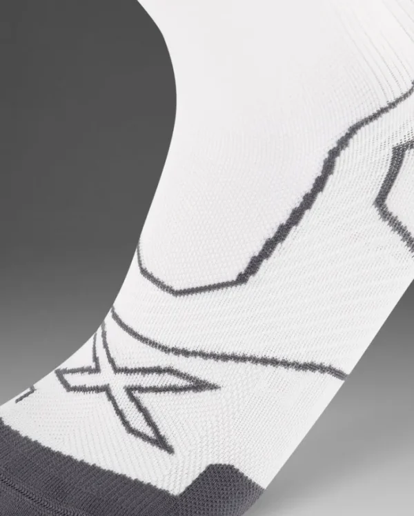 Online 2XU Vectr Cushion Full Length Compression Socks White/Grey