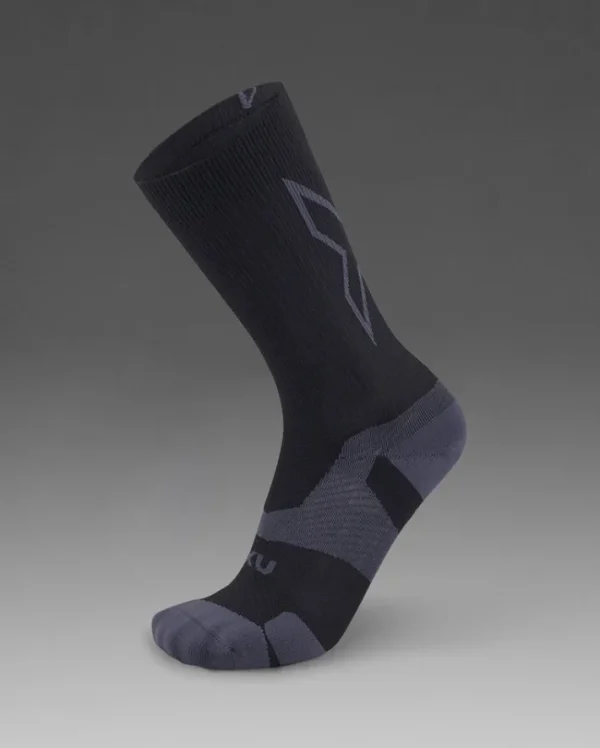 Clearance 2XU Vectr Light Cushion Crew Socks Black/Titanium