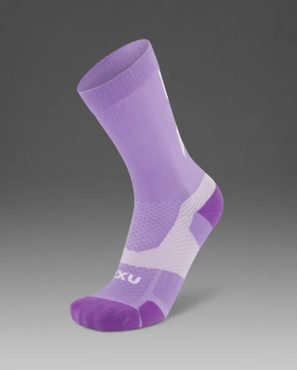 Fashion 2XU Vectr Light Cushion Crew Socks Grape Fizz/White