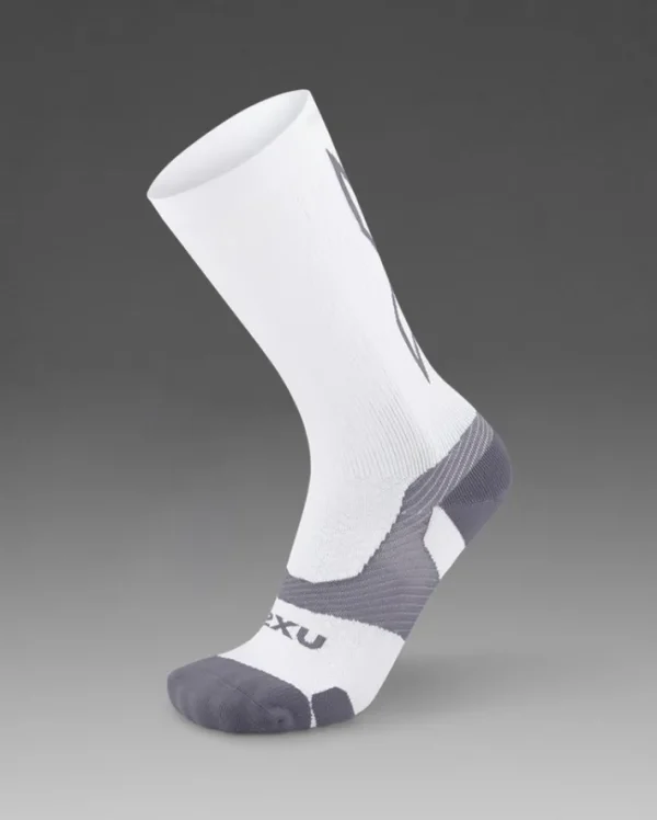 Fashion 2XU Vectr Light Cushion Crew Socks White/Grey