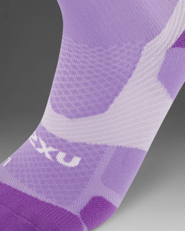 Fashion 2XU Vectr Light Cushion Crew Socks Grape Fizz/White